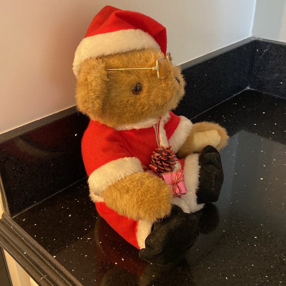 Teddy Santa: Fully Jointed Teddy Bear in Full Santa Costume Vintage - Picture 7 of 10